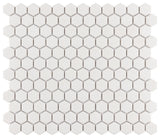 Gotham 1" Hex White Porcelain Floor and Wall Tile