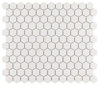Gotham 1" Hex White Porcelain Floor and Wall Tile