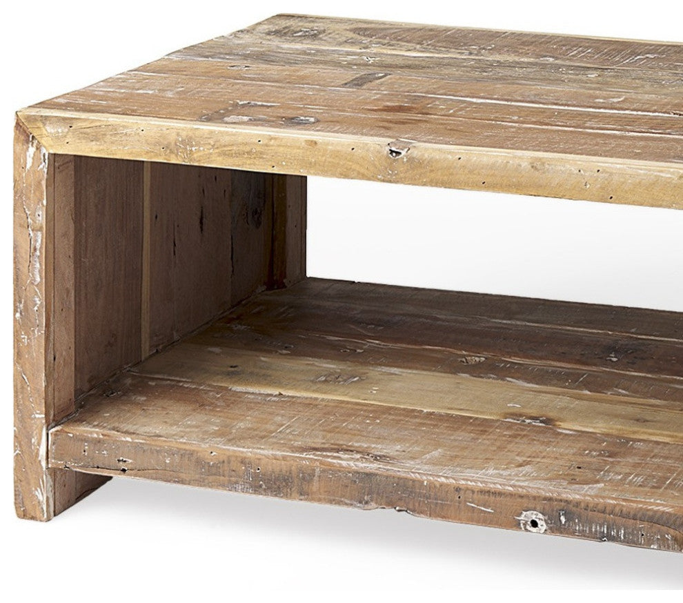 Light Brown Solid Wood Coffee Table
