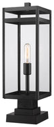 Z-LITE 596PHBS-SQPM-BK 1 Light Outdoor Pier Mounted Fixture, Black