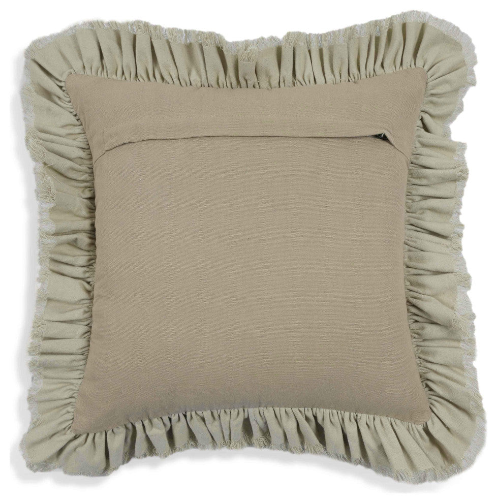 Alessia Distressed Beige Velvet Pillow