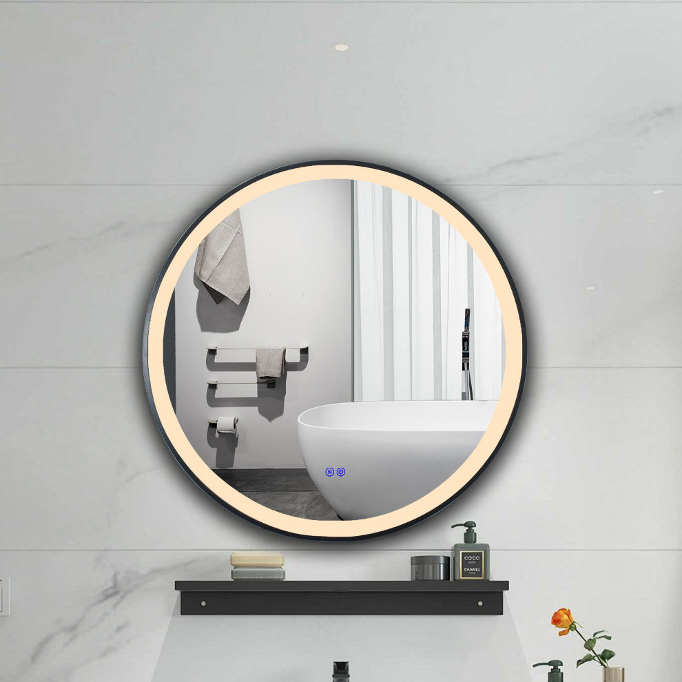 CHLOE Lighting LUMINOSITY Embedded Round TouchScreen LED Mirror