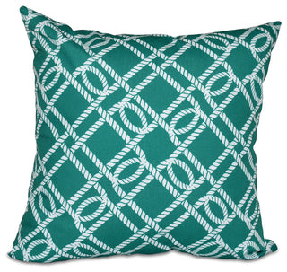 Know The Ropes, Geometric Print Pillow, Green, 26"x26"