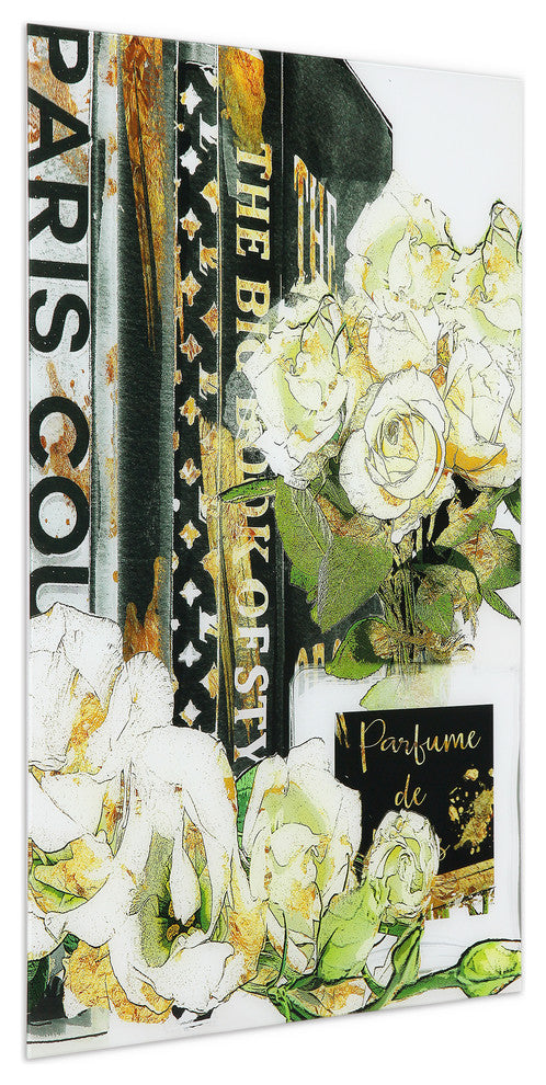 "Big Book of Style" Frameless Free Floating Tempered Glass Panel Graphic Art