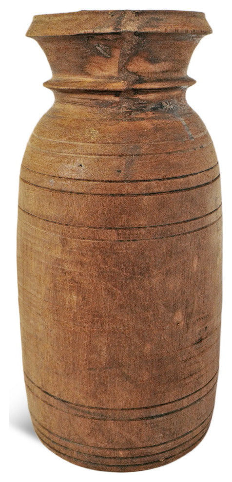 Consigned Old India Wood Pot 8