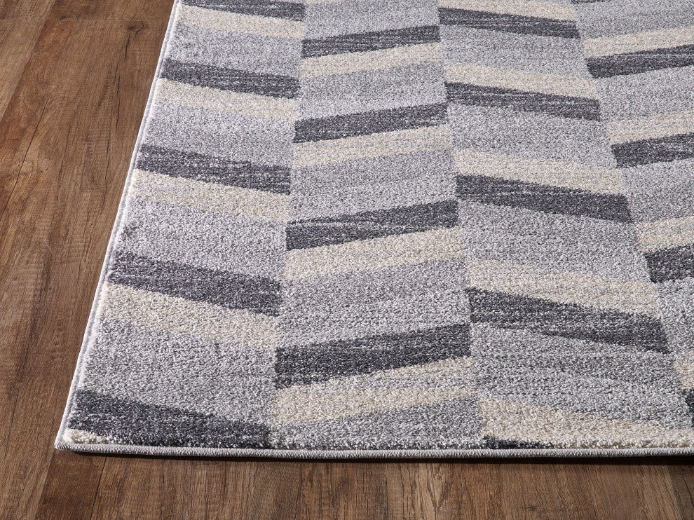 Abani Quartz QRZ170A Multicolor Neutral Geometric Chevron Area Rug