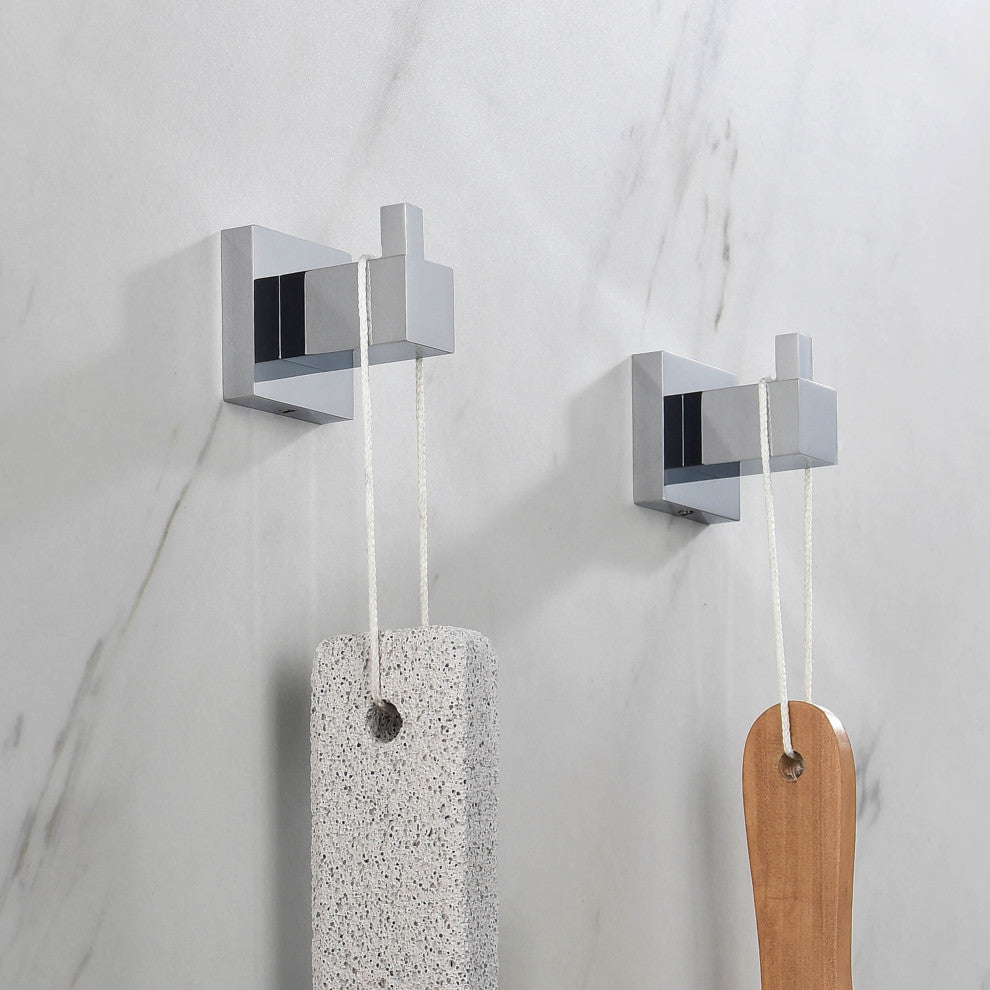 Cube 4-Piece Bathroom Hardware Set, Chrome