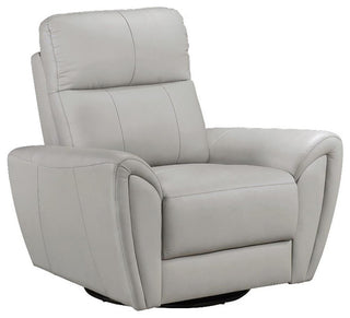 Lexicon Essex Leather Match Swivel Glider Chair in Gray