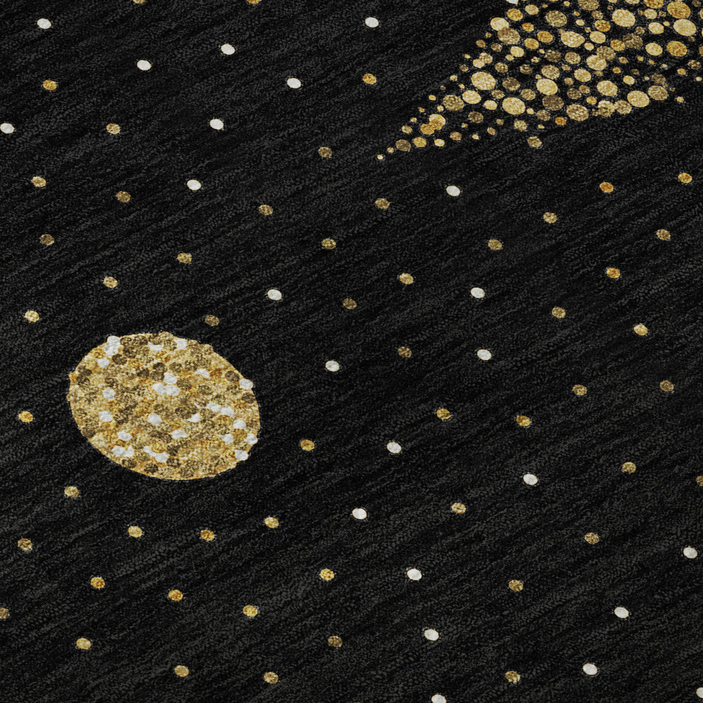 Addison Premium Washable Mayfield AMF222 Black 2'3" x 7'6" Runner Rug