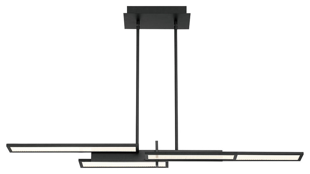 1 Light Contemporary Large Chandeliers, Matte Black