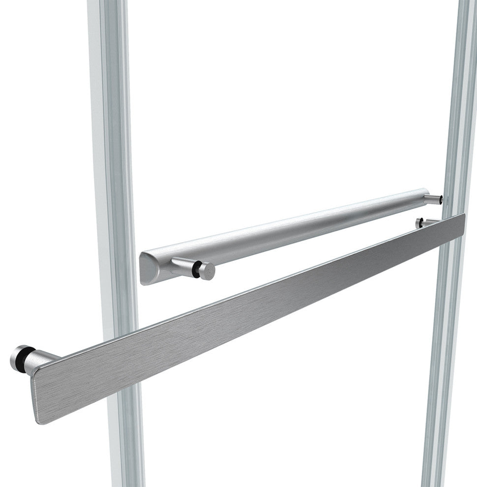Spezia 48" W x 76" H Sliding Frameless Shower Enclosure, Brushed Nickel, 48" W X 76" H