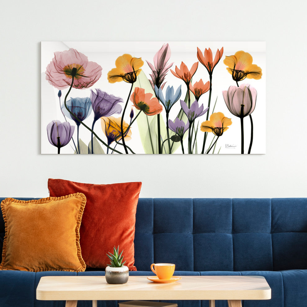 "Flowerscape Portrait" Frameless Floating Panel Graphic Wall Art, 24"x48"
