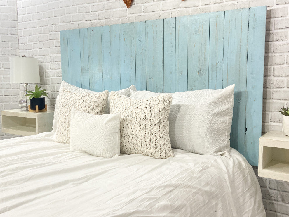 Handcrafted Headboard, Leaner Style, Baby Blue, Queen