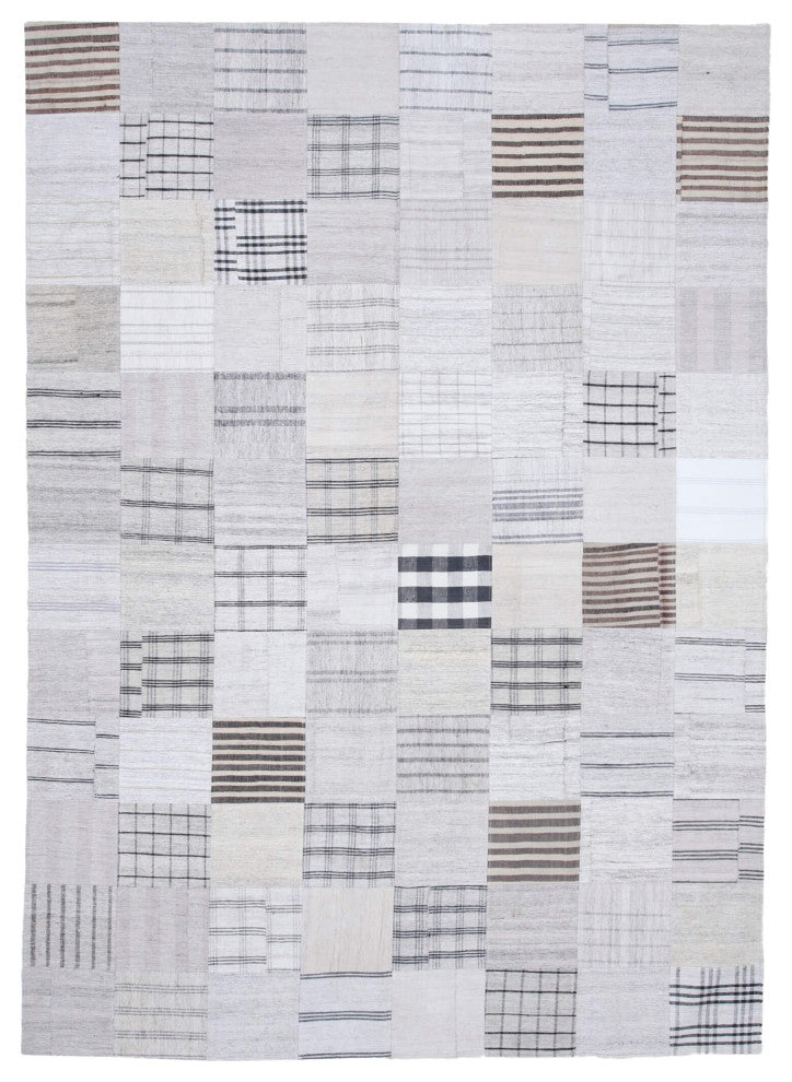 Rug N Carpet - Handmade Turkish 8' 2'' x 11' 5'' Rustic Patchwork Kilim Rug