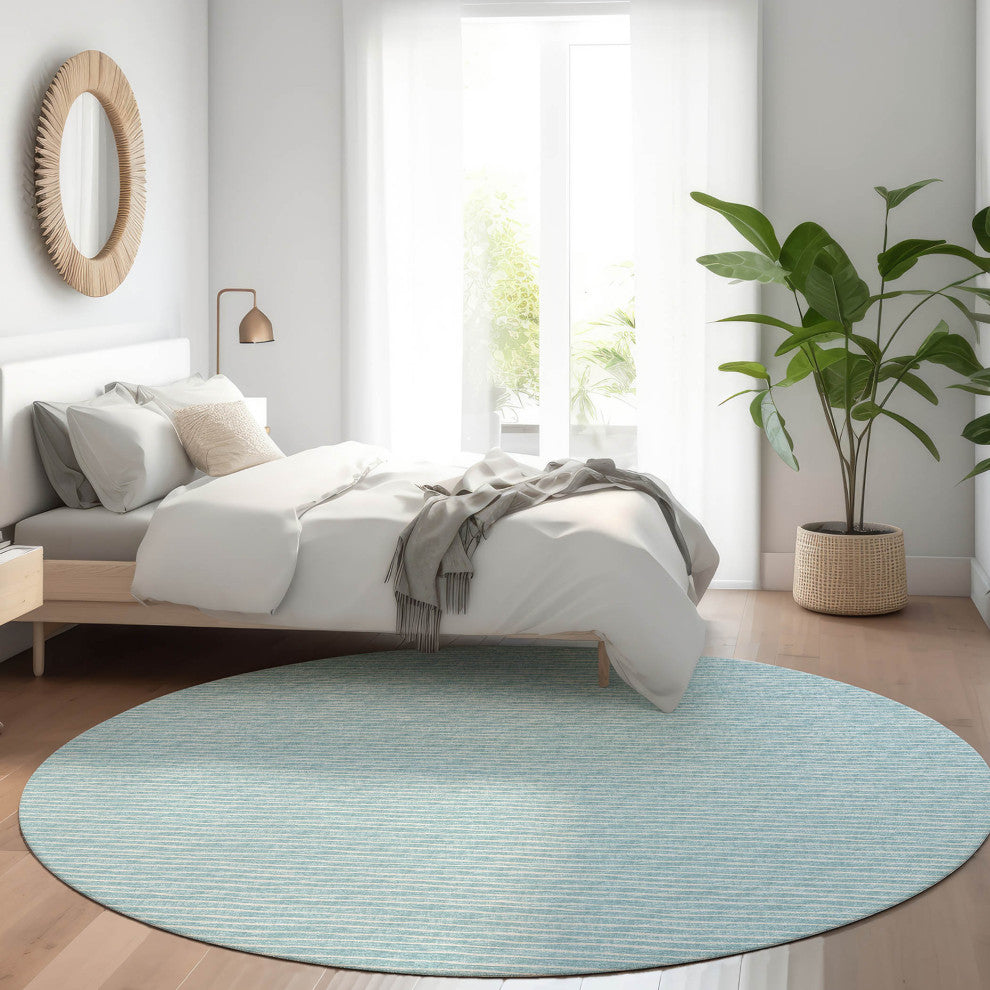 Indoor/Outdoor Laidley LA1 Sky Blue Machine Washable 10' x 10' Rug