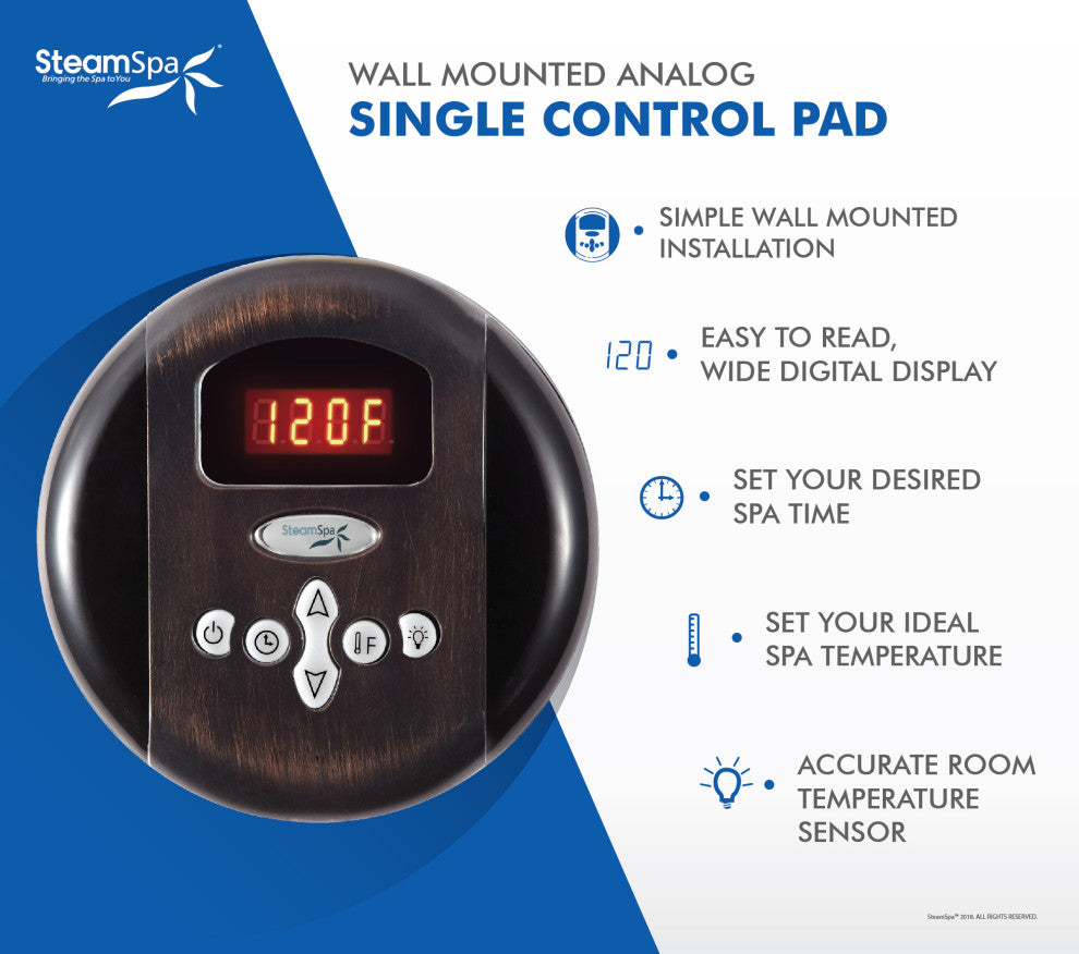 7.5 KW QuickStart Acu-Steam Bath Generator,Built-in Auto Drain,Oil Rubbed Bronze