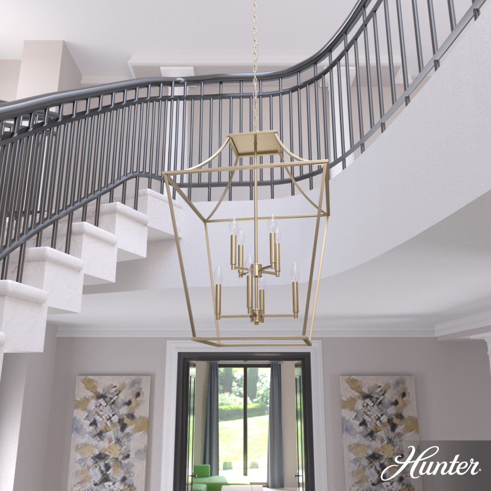 Hunter 23" Laurel Ridge Alturas Gold 8 Light Pendant Ceiling