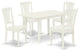 5Pc Dinette Set 4 Wood Chairs, Butterfly Leaf Wood Dining Table, Linen White
