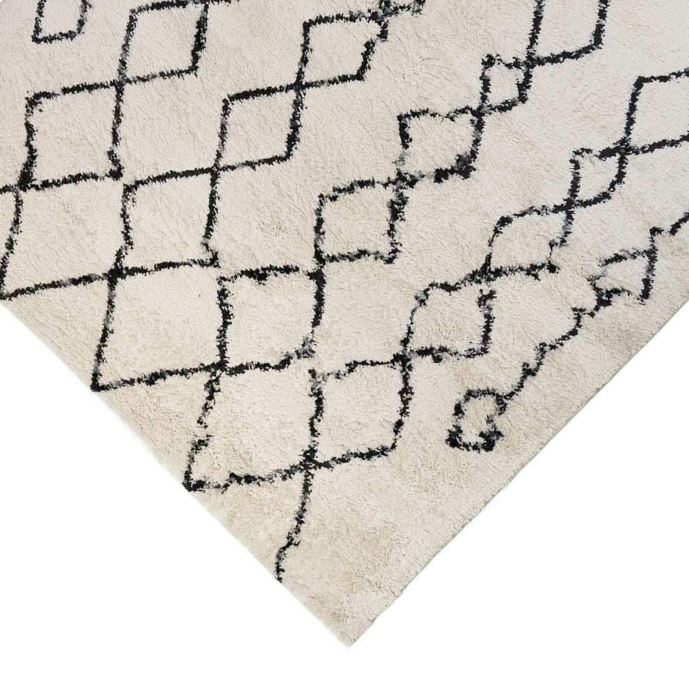 Aspen Shag Polypropylene Area Rug, Cream/Gray, 2'2" X 10'