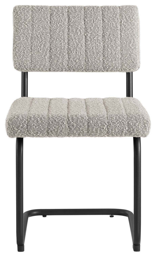 Parity Boucle Dining Side Chairs, Set of 2, Black Taupe