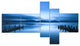 Dark Blue Sea and Piers, Seascape Canvas Art Print, 60"x32", 5 panels