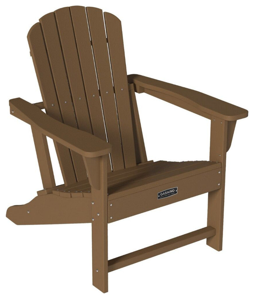 CASAINC Adirondack Chair PS Board 6 Back Panel Outdoor Widened Armrests Brown