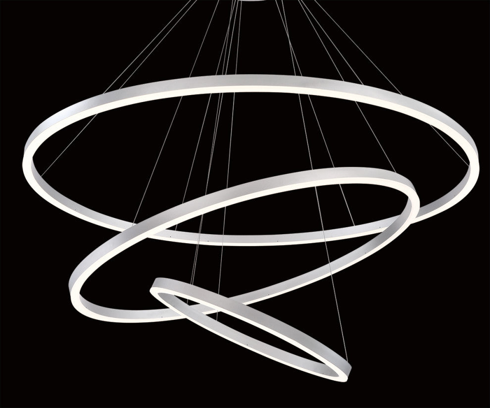 Spunto Oversized LED Small Ring Chandelier, Matte Black