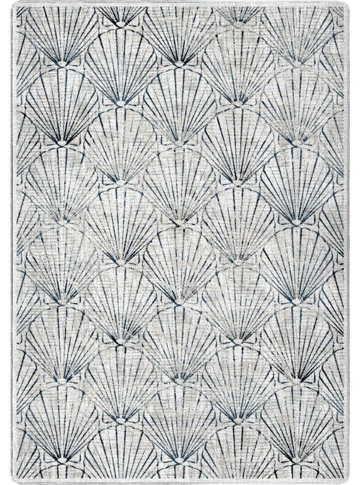Deco Shells, Blue, 5'x8'