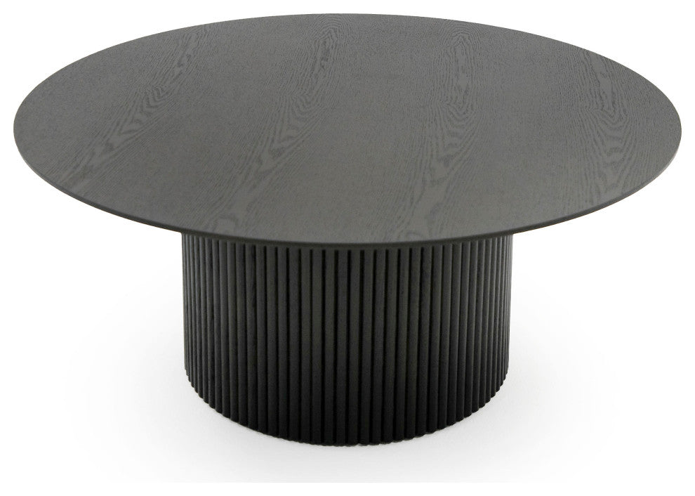 Modrest Rawlins Modern Mid Century Black Ash Round Coffee Table
