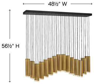 Fredrick Ramond Harmony Medium Adjustable Led Linear, Heritage Brass
