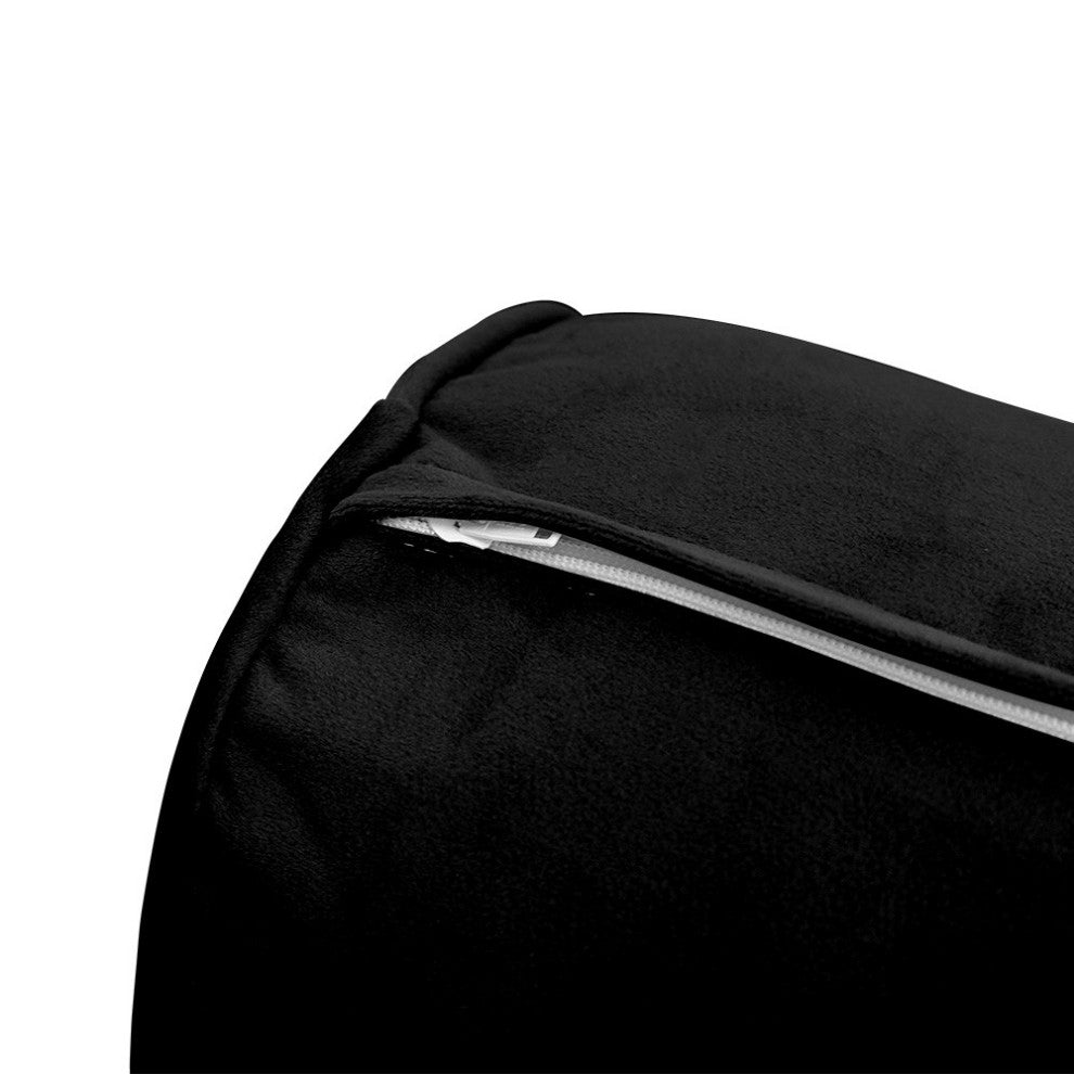 STYLE V1 Full Velvet Pipe Trim Indoor Daybed Bolster Pillow |COVER ONLY| AD374