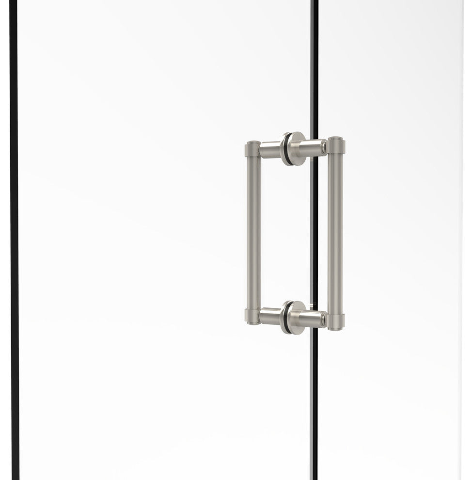 Contemporary 8" Back to Back Shower Door Pull, Polished Nickel