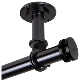 Cap Ceiling 1" Curtain Rod/Room Divider, Black, 120-170"