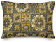 Patchwork Mandala in Yellow and Gray Throw Pillow