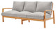 Lounge Sectional Sofa Chair Set, Wood, Brown Natural Gray, Modern, Outdoor