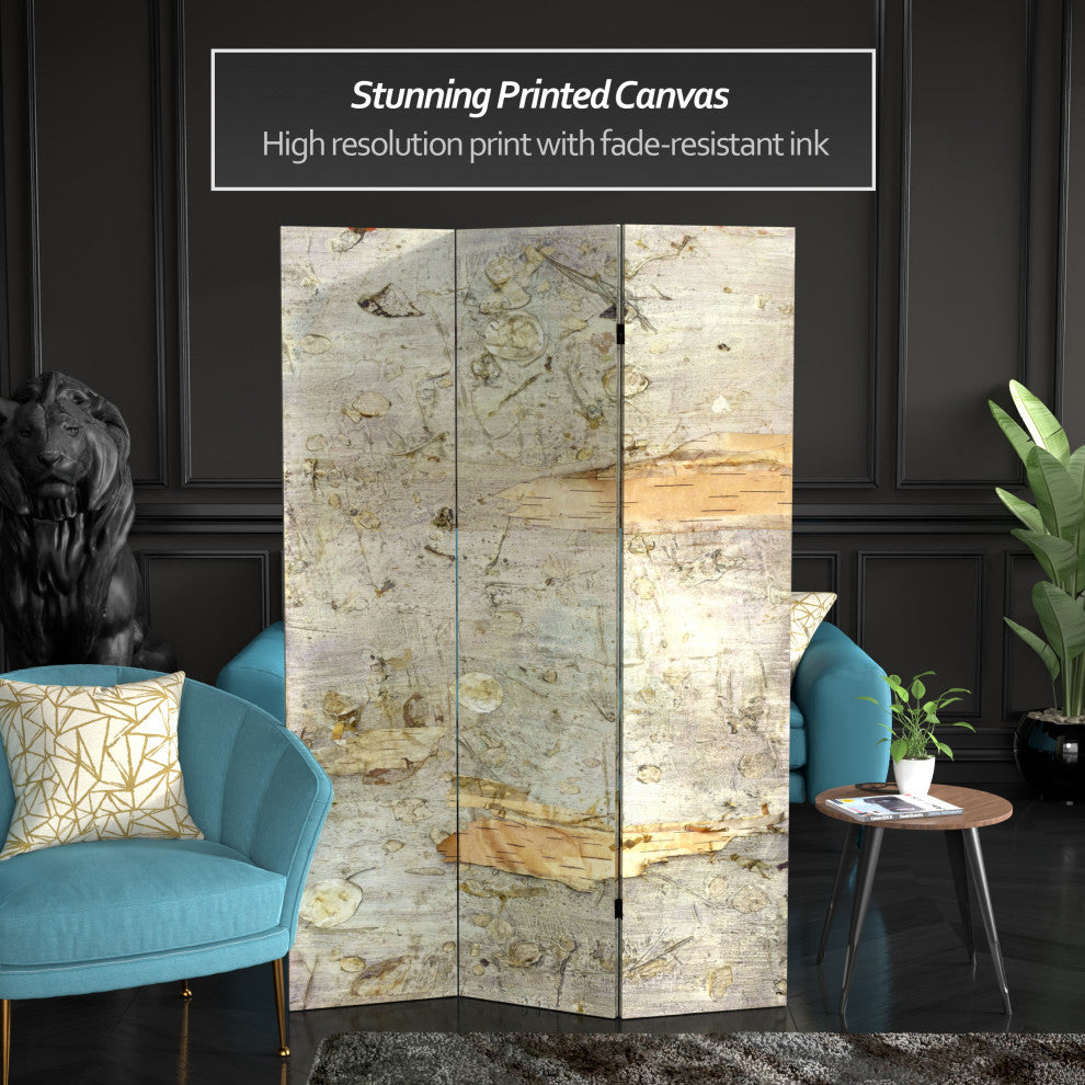 6' Tall Double Sided Pale Forest Canvas Room Divider