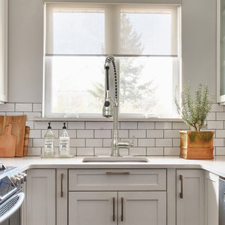 Copper Pre-Rinse Spring Kitchen Faucet with Pull Down Sprayer, Brushed Nickel