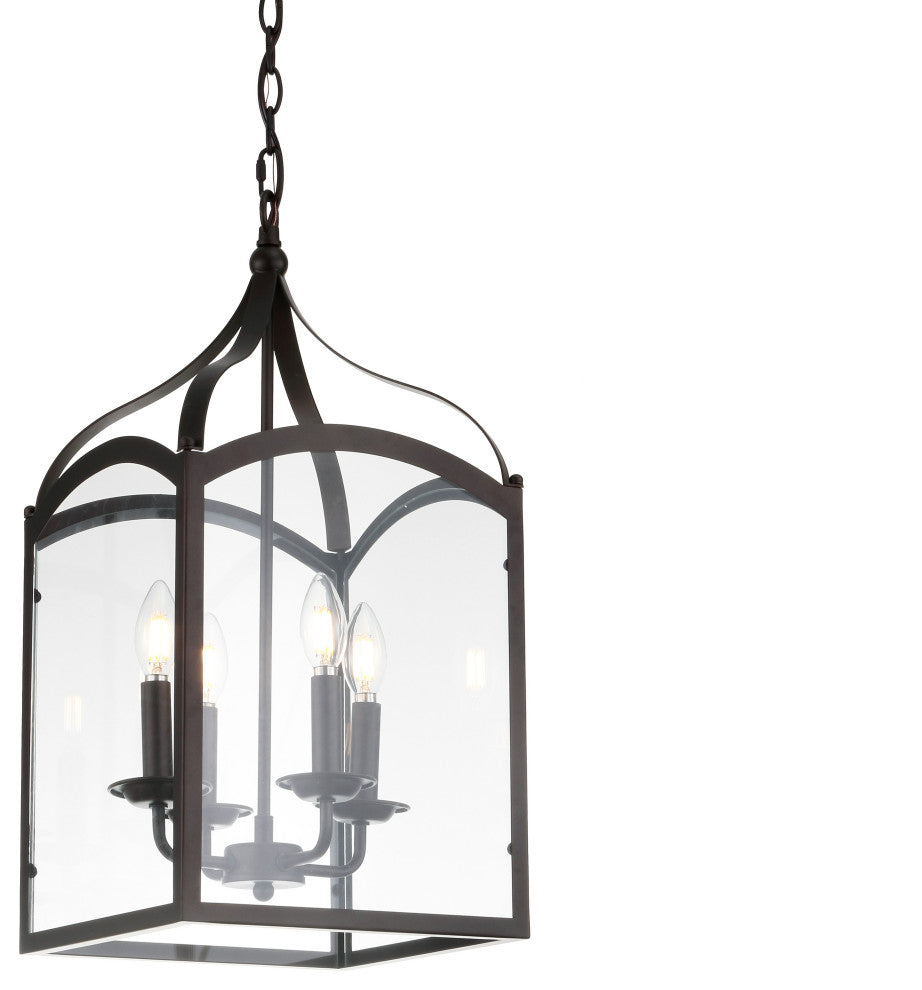 Ruth 4-light Lantern Metal LED Pendant, Oil Rubbed Bronze, 11"