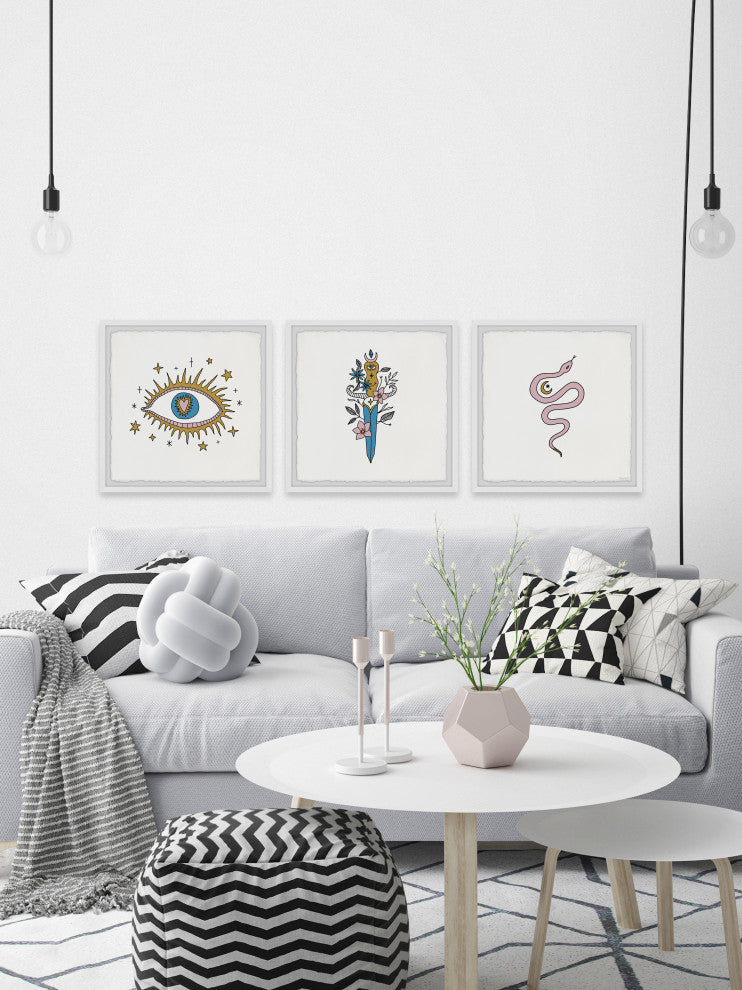 Unique Twist Triptych, Set of 3, 24x24 Panels