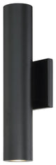 WAC Lighting Caliber 2 Light LED Outdoor Wall Light, Black, 14"