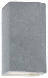 Ambiance Small Rectangle Wall Sconce, Open Top & Bottom, Concrete, E26