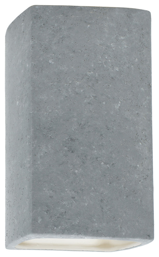 Ambiance Small Rectangle Wall Sconce, Open Top & Bottom, Concrete, E26