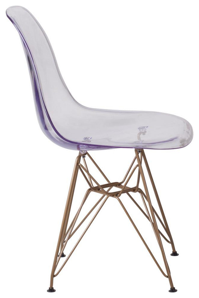 Elon Series Ghost Chair with Gold Metal Base