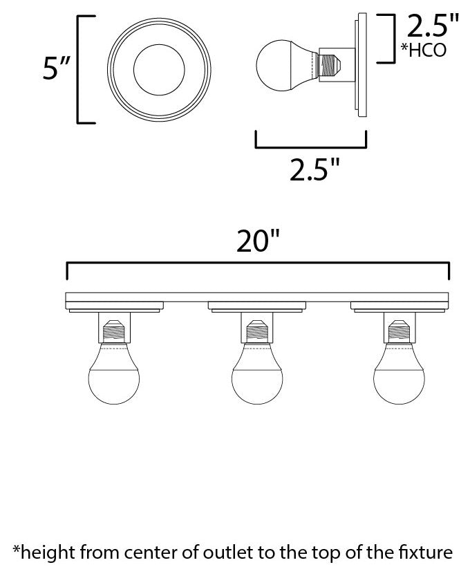 Maxim 26093/BUL Hollywood 3 Light 20"W LED Vanity Light - Polished Chrome