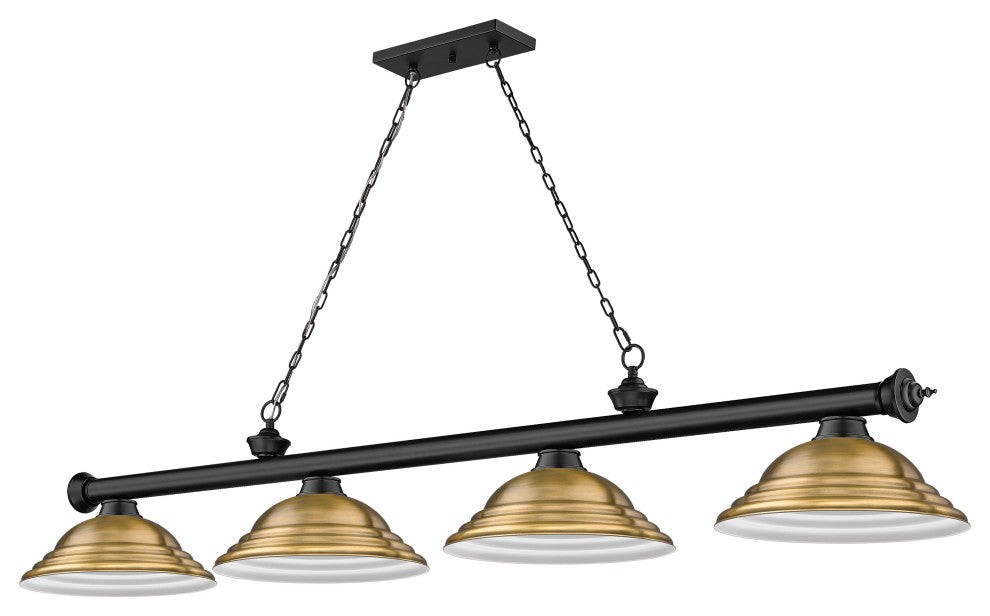 Zlite 2306-4MB-SRB 4-Light Billiard, Rubbed Brass