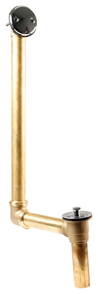 Direct Connect Overflow With Tip-Toe Trim And 2-Hole Overflow Cover, Polished Chrome