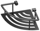 Elegant Corner Shelf With Rails, Matte Black, 8"