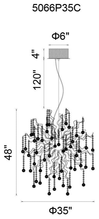 Cherry Blossom 32 Light Chandelier With Chrome Finish