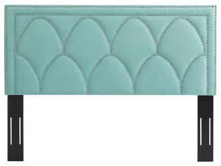 Greta Performance Velvet Twin Headboard, Mint