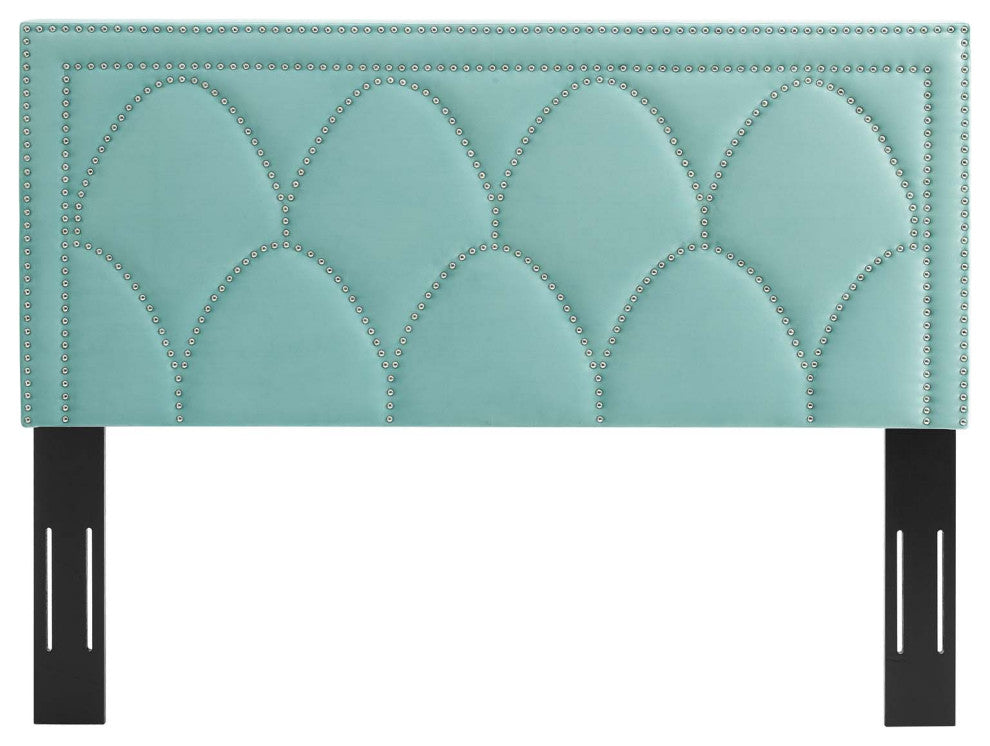 Greta Performance Velvet Twin Headboard, Mint